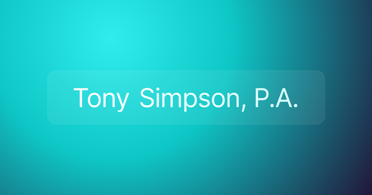 Tony Simpson, P.A.