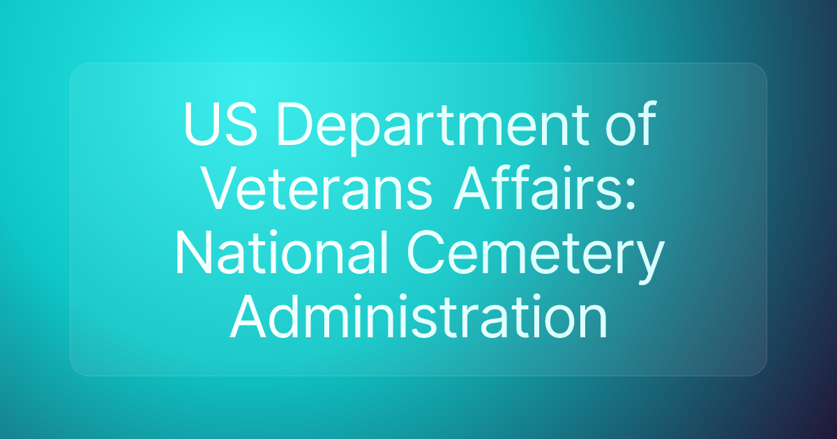 US Department of Veterans Affairs: National Cemetery Administration