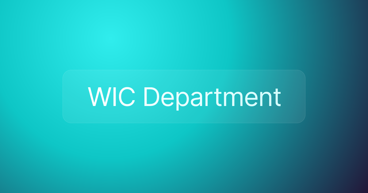 WIC Department