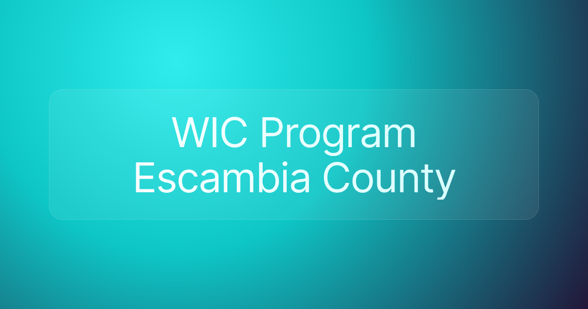 WIC Program Escambia County