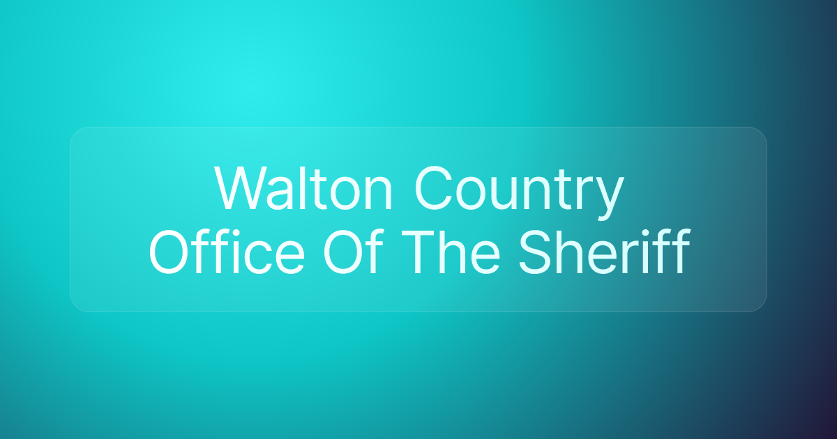 Walton Country Office Of The Sheriff