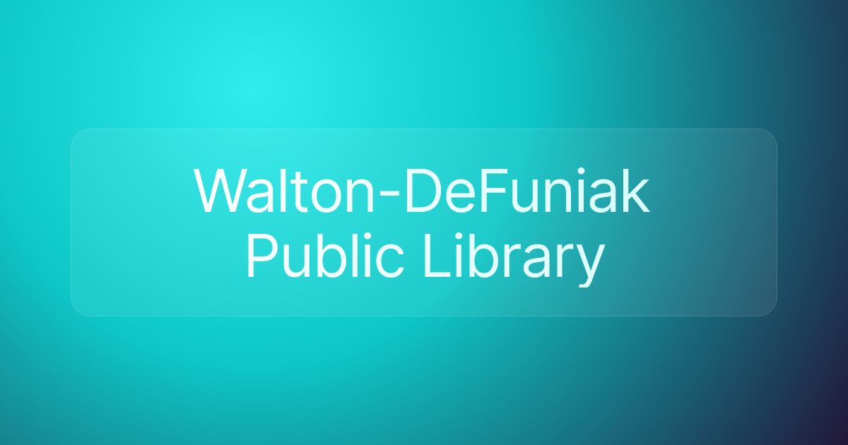 Walton-DeFuniak Public Library