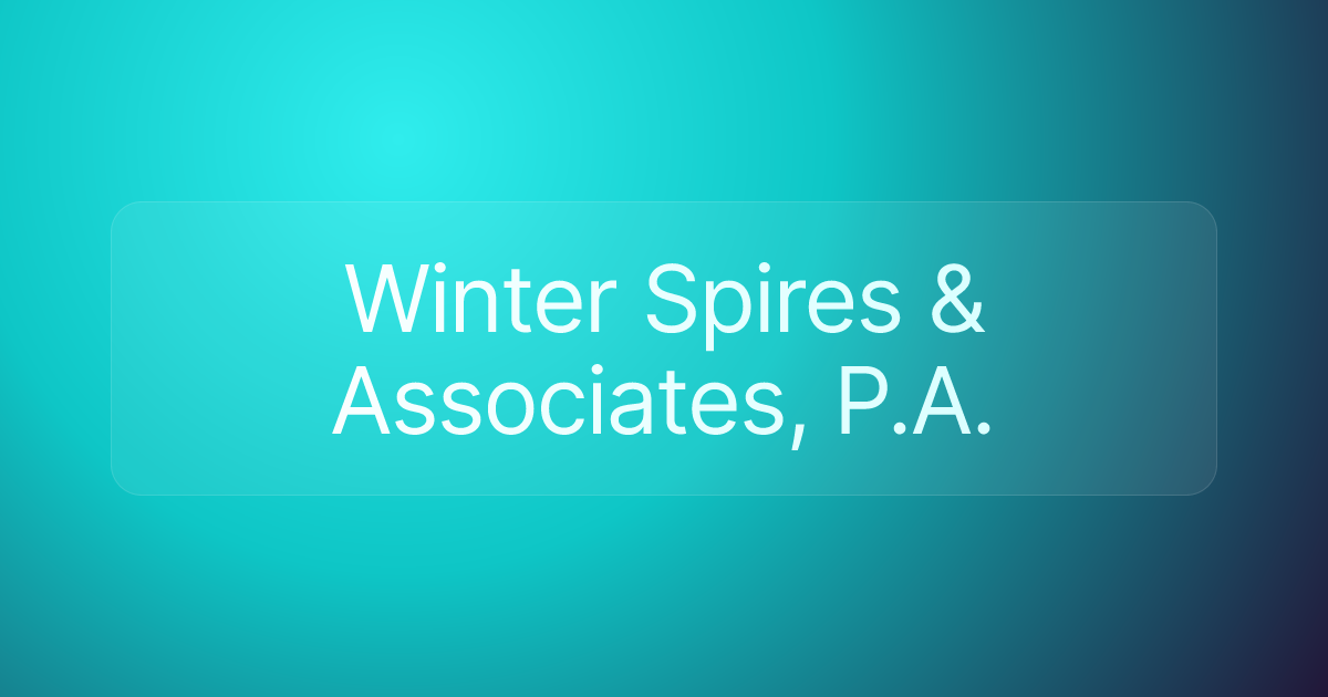 Winter Spires & Associates, P.A.