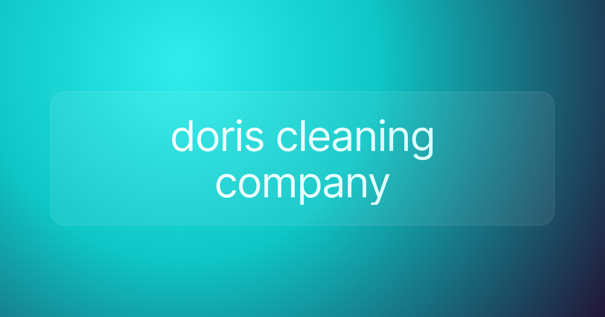 doris cleaning company